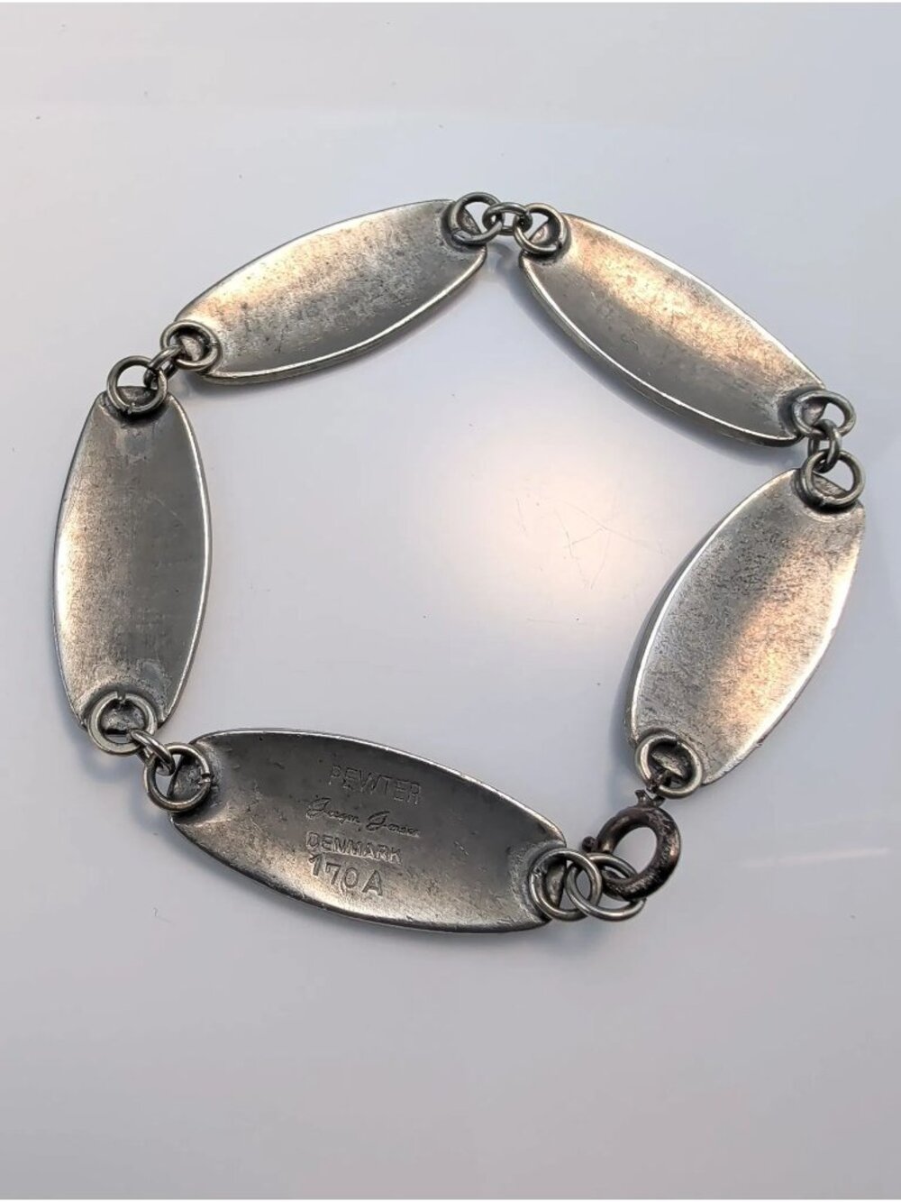Jörgen Jensen Pewter "Frog" Bracelet and Ring Set  circa 1960, 8 inches - Picture 4 of 4
